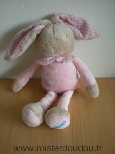 Doudou Lapin Klorane Rose beige 