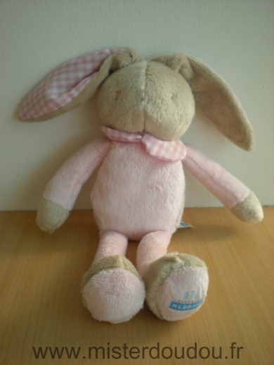 Doudou Lapin Klorane Rose beige 