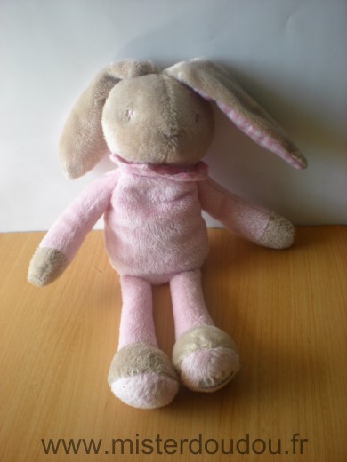 Doudou Lapin Klorane Rose beige 