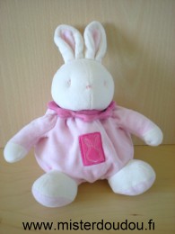 Doudou Lapin Klorane Rose blanc 