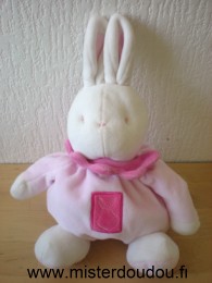 Doudou Lapin Klorane Rose blanc 