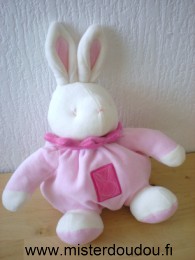 Doudou Lapin Klorane Rose blanc 