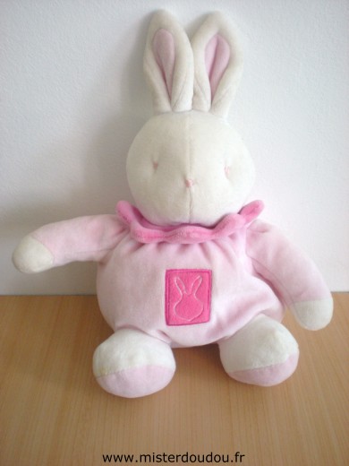 Doudou Lapin Klorane Rose blanc 