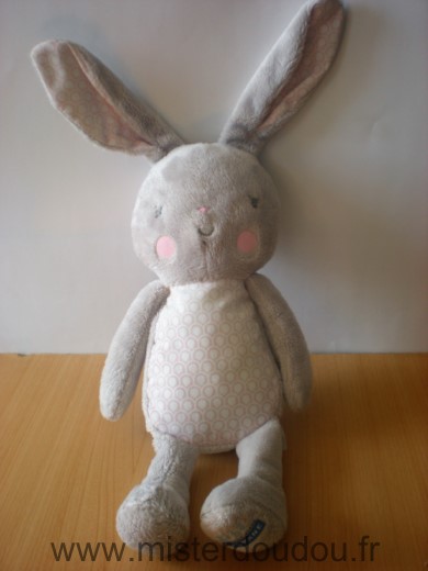 Doudou Lapin Klorane Rose gris 