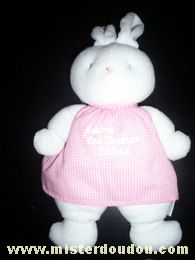 Doudou Lapin Klorane Rose vichy 