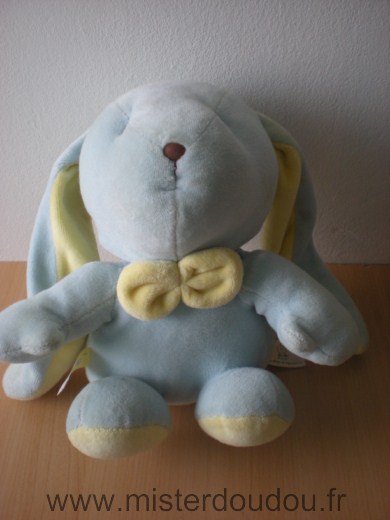 Doudou Lapin Ks kids Bleu jaune 