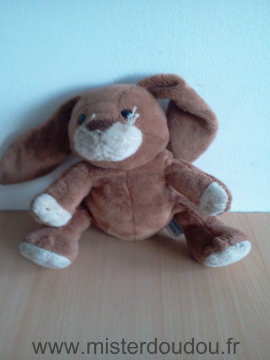 Doudou Lapin La pelucherie Marron 