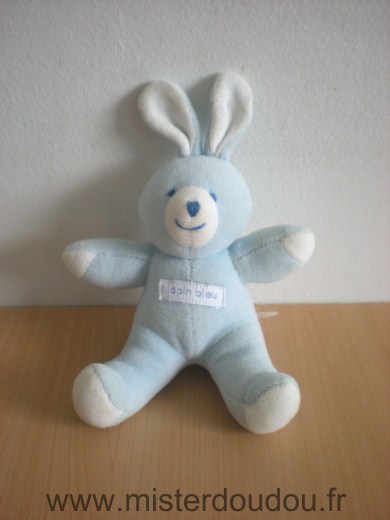 Doudou Lapin Lapin bleu Bleu blanc 