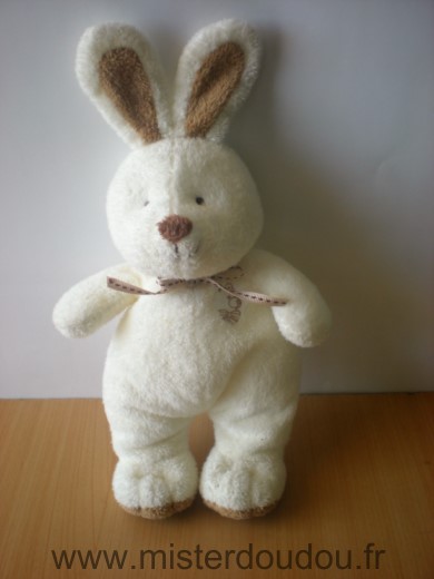 Doudou Lapin Lascar Ecru marron 