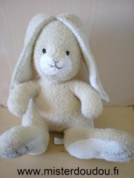 Doudou Lapin Lascar Jaune blanc En texture éponge