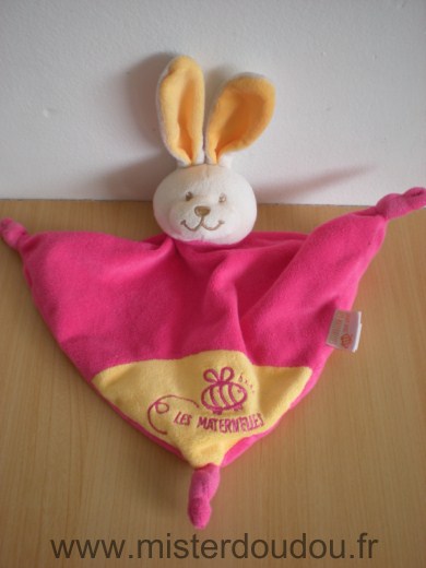 Doudou Lapin Les maternelles Rose orange 