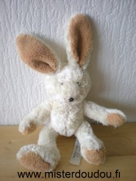 Doudou Lapin Les petites marie Ecru marron 