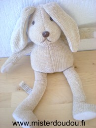 Doudou Lapin Les petites marie En tricot beige 