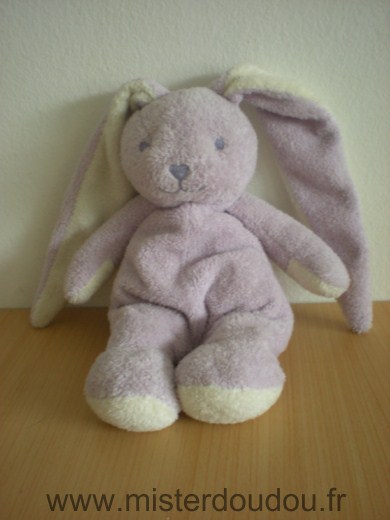 Doudou Lapin Lgri Mauve blanc 