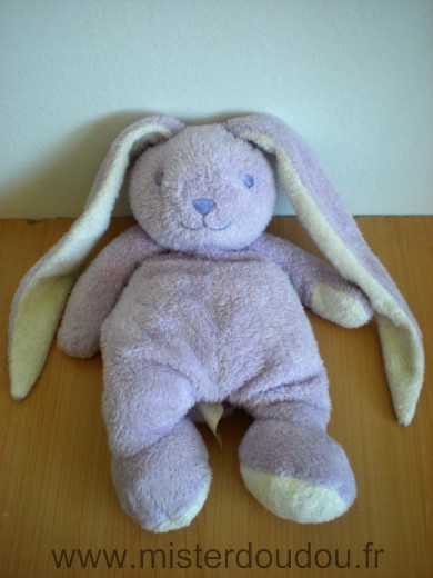 Doudou Lapin Lgri Mauve blanc 