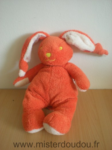 Doudou Lapin Lgri Orange blanc 