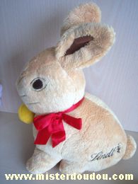 Doudou Lapin Lindt Marron Avec une poche sous le ventre