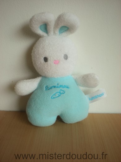 Doudou Lapin Luminou Bleu carotte phosphorescent 