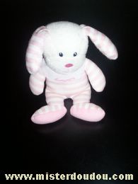 Doudou Lapin Luminou Rayé rose / blanc 