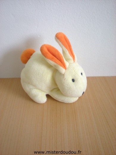 Doudou Lapin Marese Jaune orange 