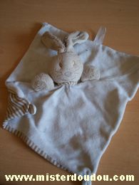 Doudou Lapin - Marque non connue - Beige écru / rayé marron blanc 1 euros + frais de port