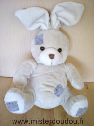 Doudou Lapin - Marque non connue - Beige pieces grises 