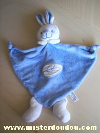 Doudou Lapin - Marque non connue - Belu blanc Avec une feuille brodée devant