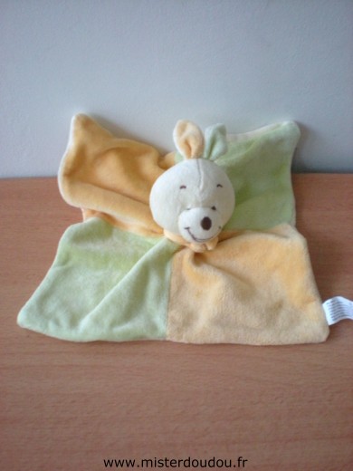 Doudou Lapin - Marque non connue - Jaune vrt dessus, jaune dessous 