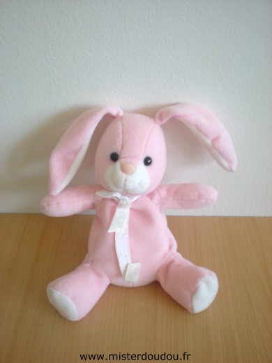 Doudou Lapin - Marque non connue - Lapin jls rose blanc 