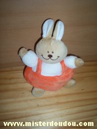 Doudou Lapin - Marque non connue - Orange blanc 