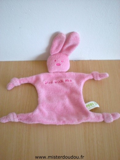 Doudou Lapin - Marque non connue - Rose  - play with me - marque peas 