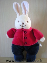 Doudou Lapin Maxita Beige rouge bleu marrine 