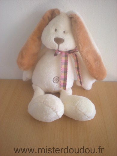 Doudou Lapin Maxita Ecru marron 