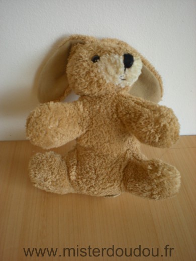 Doudou Lapin Maxita Marron museau blanc 