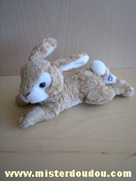 Doudou Lapin Mgm Beige ventre blanc 