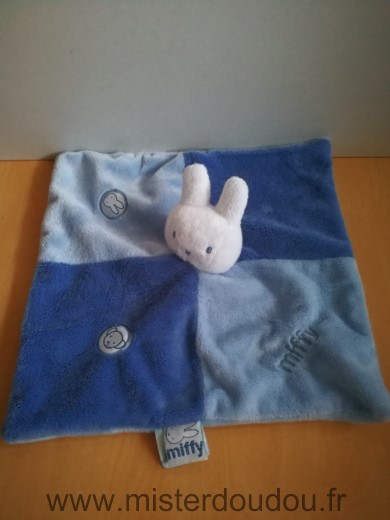 Doudou Lapin Miffy Miffy bleu blanc 