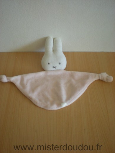 Doudou Lapin Miffy Miffy rose blanc 