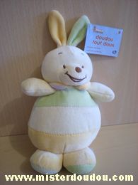 Doudou Lapin Mille pattes Jaune vert 