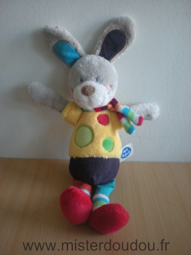 Doudou Lapin Mots d enfants Multicolore 