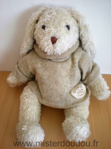Doudou Lapin Moulin roty Beoge pull beige basile et lola 