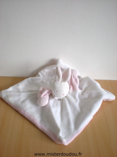 Doudou Lapin Moulin roty Blanc dessus rose dessous 