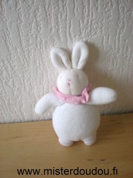 Doudou Lapin Moulin roty Blanc rose Mini lapin