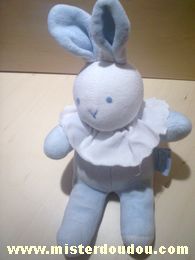 Doudou Lapin Moulin roty Bleu clair et blanc 