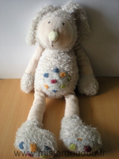 Doudou Lapin Moulin roty Tap tap beige les zazous 