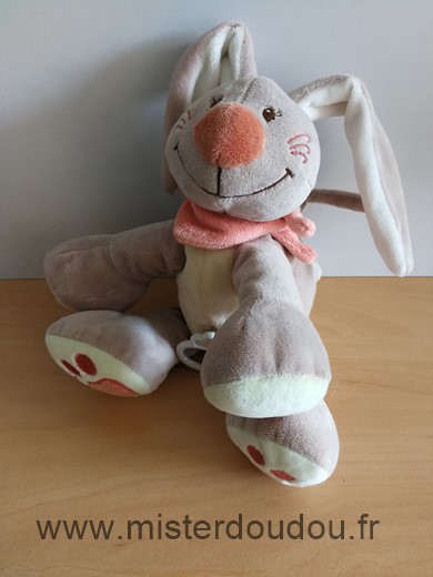 Doudou Lapin Nattou Beige jaune orange 