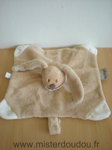 Doudou Lapin Nattou Cappuccino beige blanc points beiges 