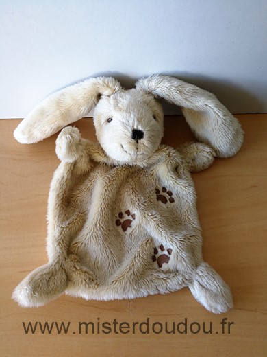 Doudou Lapin Nicotoy Beige 3 empreintes 