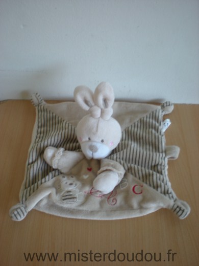 Doudou Lapin Nicotoy Beige  a b c lapin 