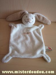 Doudou Lapin Nicotoy Beige avec 3 petits personnage devant (souris lapin chien) 