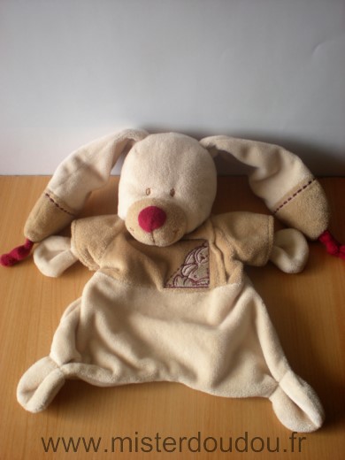 Doudou Lapin Nicotoy Beige bordeau 